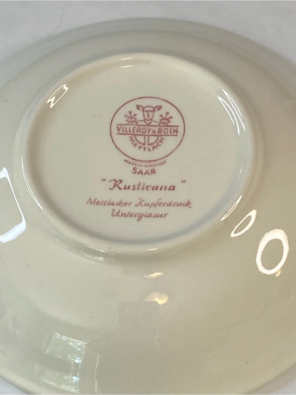 Villeroy & Boch SAAR Rusticana Berry Fruit Bowl Set Red Mettlach Germany